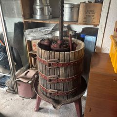 Traditional basket wine and fruit press, apple cider press