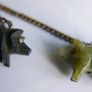 Antique Bog Oak Victorian Pig Charm with Stanhope viewer and Jade Carved Pig Pendant Charm Fob Image 4