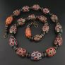 Antique Venetian Style Eyes Glass Big Beads Necklace Image 3