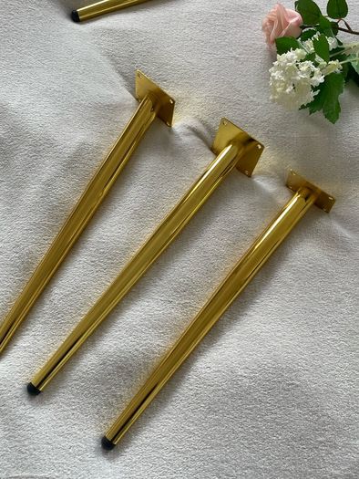 4x Gold Tapered Metal Furniture Legs 45cm 17" DIY Upcycle Sofa Table Feet legs