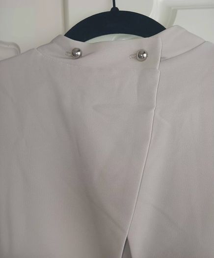 ASOS Light Grey Dress with Triangle Cutout Back.