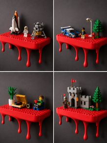 Dripping LEGO-Style Display Shelf  3D Printed