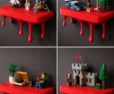 Dripping LEGO-Style Display Shelf  3D Printed