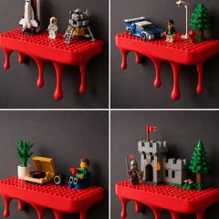 Dripping LEGO-Style Display Shelf  3D Printed