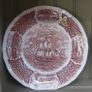 Vintage Set of Six Brown and White Fair Winds, Historical Scenes of Chinese Export to America - "The Friendship of Salem" Large Dinner Plates by Alfred Meakin Image 7