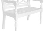 Batavia Bench 98 cm Solid Mahogany Wood White