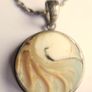 Vintage  Sterling Silver 925 Mother of Pearl Pendant on Chain - Unique Mother of Pearl Pendant length 18" - 15,9g Image 10