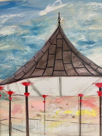 XL Original Painting of Bray Bandstand Wicklow Ireland Original Irish Art
