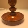 Vintage Lamp Red Shade Mahogany Dipped Base Image 3