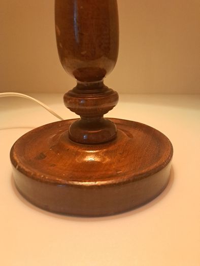 Vintage Lamp Red Shade Mahogany Dipped Base