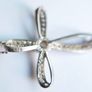 Vintage Sterling Silver  Rhinestone Curved Cross Necklace length 18" - 4,5g Image 6