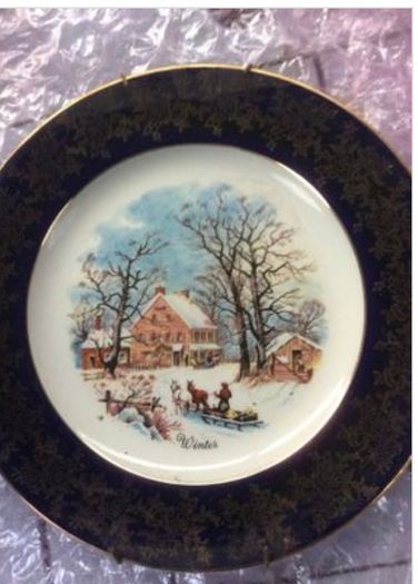 Winter Scene China Plate