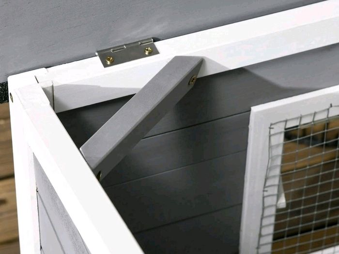 Wooden Dog Kennel for Outside, for Medium Dogs, b5Hx97L x72Wcm. Grey