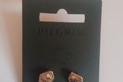 Pilgrim Danish Design Gold Tone Geometric Crystal Detail Stud Earrings New CAN POST