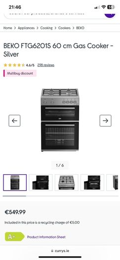 Beko gas oven