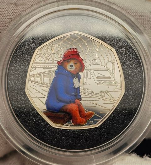 Royal Mint 2018 Silver Proof 50p Fifty Pence Paddington at the Station Coin in Original Holder with COA