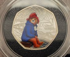 Royal Mint 2018 Silver Proof 50p Fifty Pence Paddington at the Station Coin in Original Holder with COA