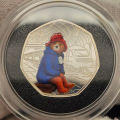 Royal Mint 2018 Silver Proof 50p Fifty Pence Paddington at the Station Coin in Original Holder with COA