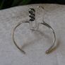 PRICE DROP Silver & Moonstone Bangle, Modernist Design, London Hallmarked, 1972 Image 3