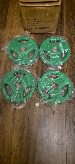 brand new 4x5kilo coloured olympic weight plates