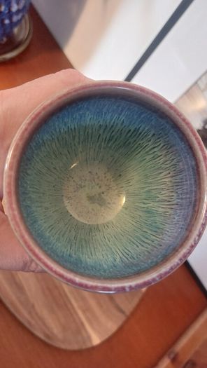 Wonderful Single Studio Art Pottery Goblet by Martin Branch Lyre Pottery, Cloncorban, Rossmore, Clonakilty, West Cork in a Fabulous Colourful Variegated Glaze. # One