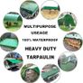 Tarpaulin Waterproof Heavy Duty 420g/m 100% Waterproof Tarps Multi-Purpose Cover for Kennels Chicken Coops Fishpond Hay Log Pile Roof Trailer Outdoor Furniture Ground Sheet 1.5 x 2M Image 7