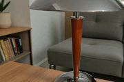 Wooden and chrome Bauhaus lamp