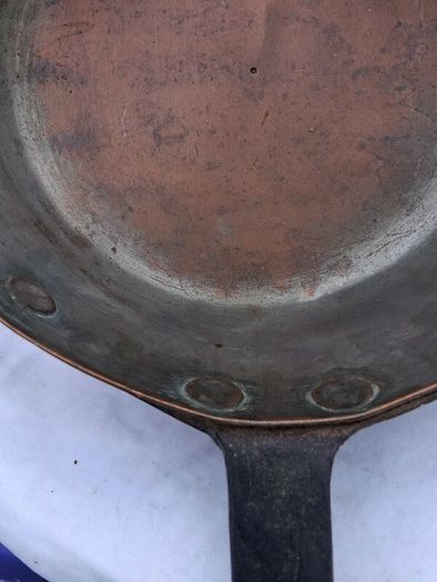 2 X Antique Mid 19th Century Large Copper Pots (Cast Iron Handles)