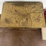 Vintage Mid Century Brass Coal/Log Container & Matching Brass Fire Tools Set with 4 Pieces and stand Image 2