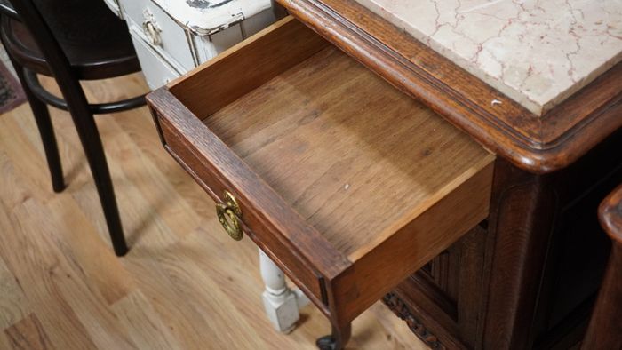 Pair of Antique French Oak Bedside Cabinets
