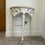 ornate half-moon console table with a granite top Image 3