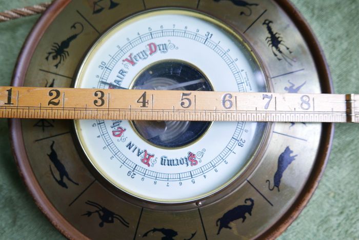 Vintage Zodiac Barometer Hygrometer Wall Hanging West Germany