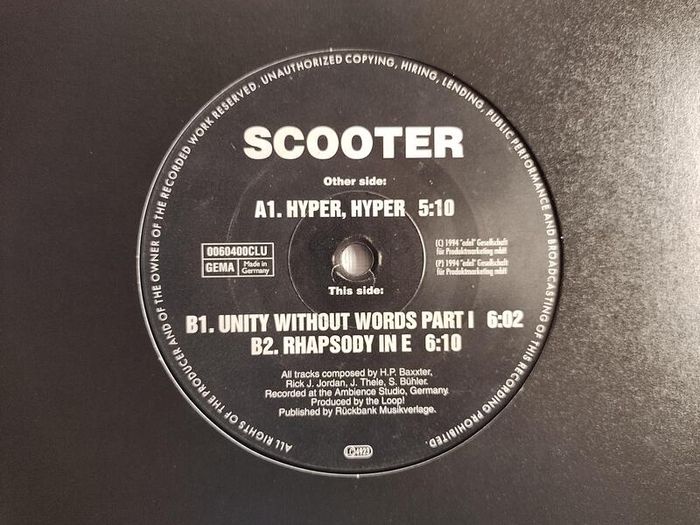 SCOOTER- Rhapsode in E! + Hyper Hyper - Club Tools Records - Top NOTCH Trance BELTER on the B-SIDE - Hidden GEM!!