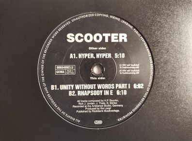 SCOOTER- Rhapsode in E! + Hyper Hyper - Club Tools Records - Top NOTCH Trance BELTER on the B-SIDE - Hidden GEM!!