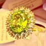 Peridot, Natural Chrome Diopside & White Zircon Ring Image 3