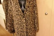 Women's Leopard Print Wool Mix Coat Size 14