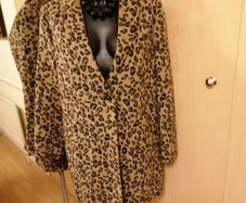 Women's Leopard Print Wool Mix Coat Size 14