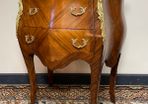 FLASH SALE! Was 450 now 375 !! Fabulous French Mahogany Bombe Commode, Chest of Drawers w. Marble Top
