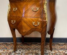 FLASH SALE! Was 450 now 375 !! Fabulous French Mahogany Bombe Commode, Chest of Drawers w. Marble Top
