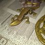 6 Beautiful Old Brass Ornaments Lizard Snail Frog Snake and 2 Horse Tackle Brass Postage Available, Image 2
