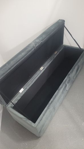 Pouffe/Storage box, grey velvet