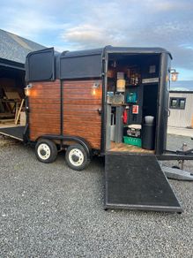 Converted horse box coffee trailer ready to go