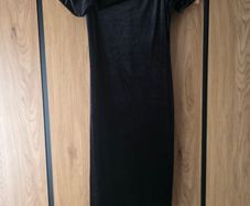 Black suede bardot dress