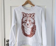 Fox Graphic Sweatshirt by Fauna Size Small