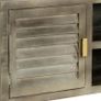 TV Cabinet Solid Mango Wood Grey with Brass 110x30x48 cm Image 8