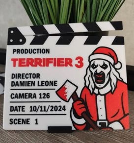 Annabelle/ Terrifier 3 display scene clap board