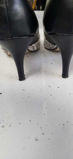 PROFILE python and plain black high heels Sz 7UK (Fit 7-7.5UK)