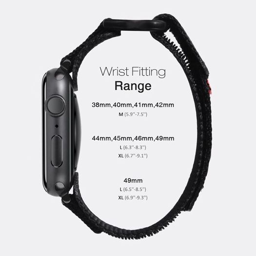 Nereides Compatible with Apple Watch Straps Series 11 10 9 8 7 6 5 4 SE 3/2/1 Ultra 3/2/1, Nylon Sport Replacement Band for iWatch Strap 46mm 45mm 44mm 49mm (L, Black)