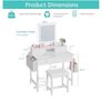 White Makeup Vanity Desk with Mirror and Lights, Vanity Set with Chair, Make Up Dresser Table with Drawers and UK Power Outlet for Girls Bedroom Small Space Image 3