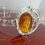 Silver bracelet Amber Solitaire Bracelet A Piece of Ancient Sunlight Image 7